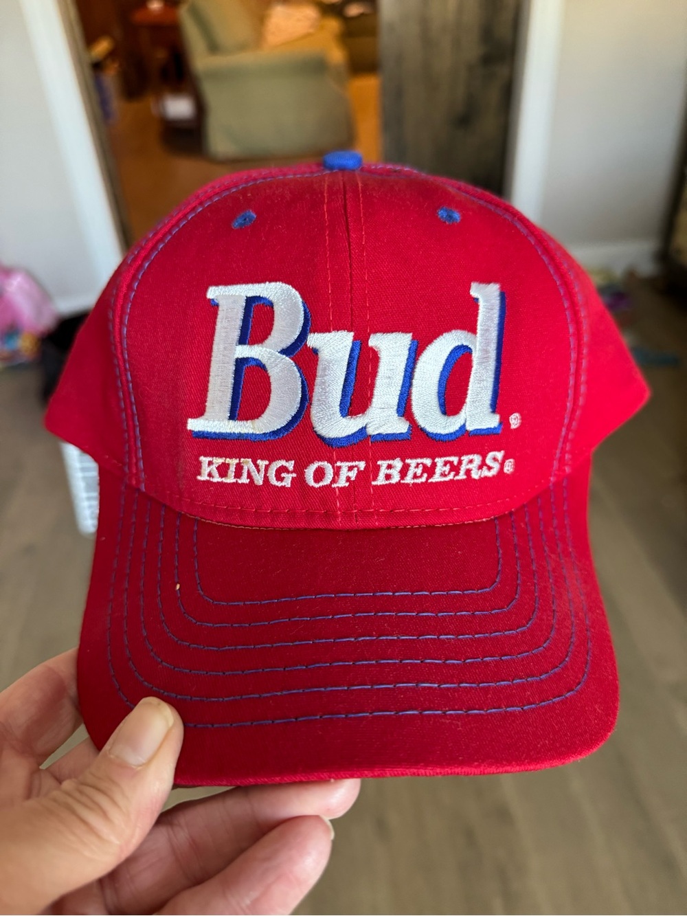 Vintage 1995 Bud Red Trucker Hat - Budweiser Branding